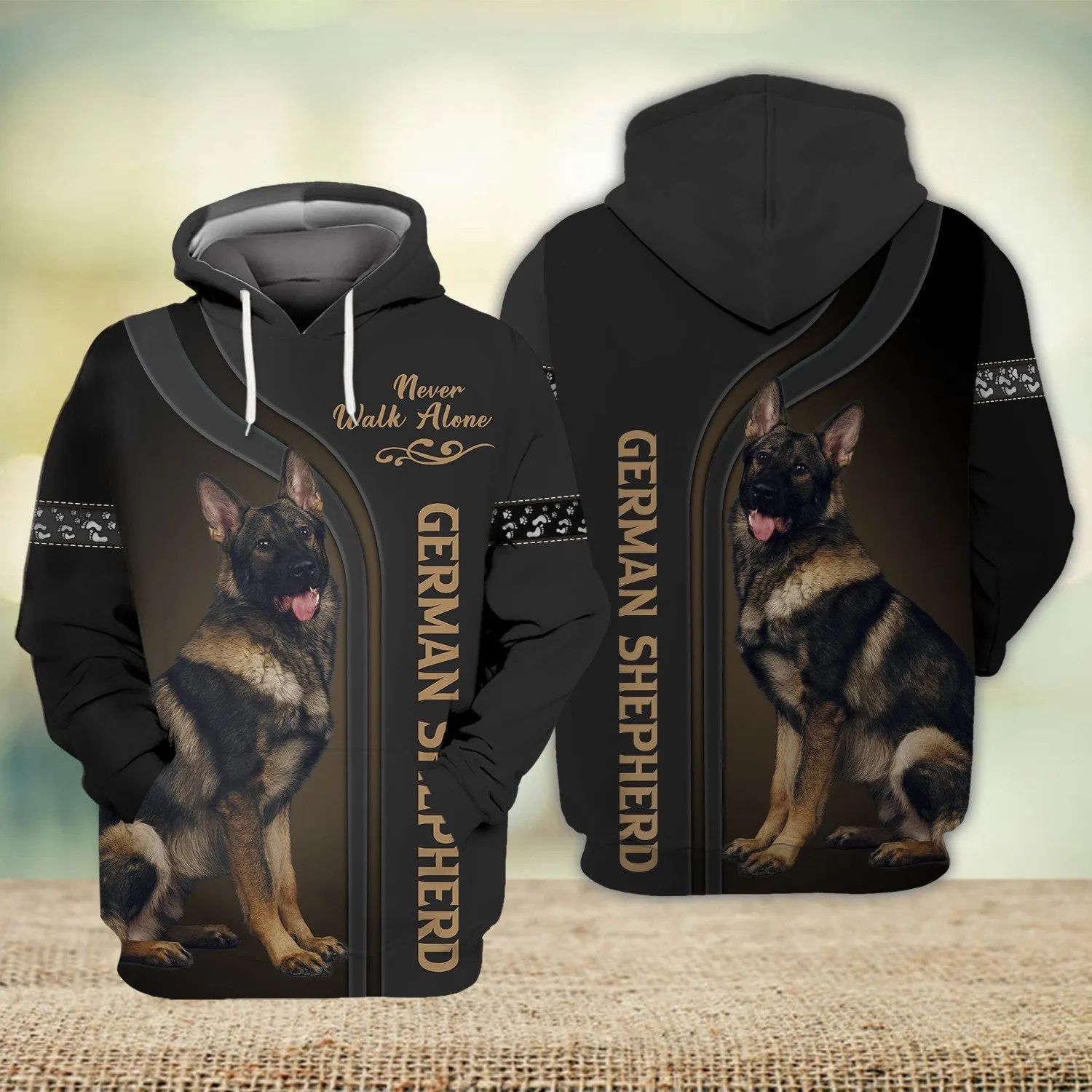 German Shepherd Black Memorial Dog 3D Sweatshirt Hoodie Shirt