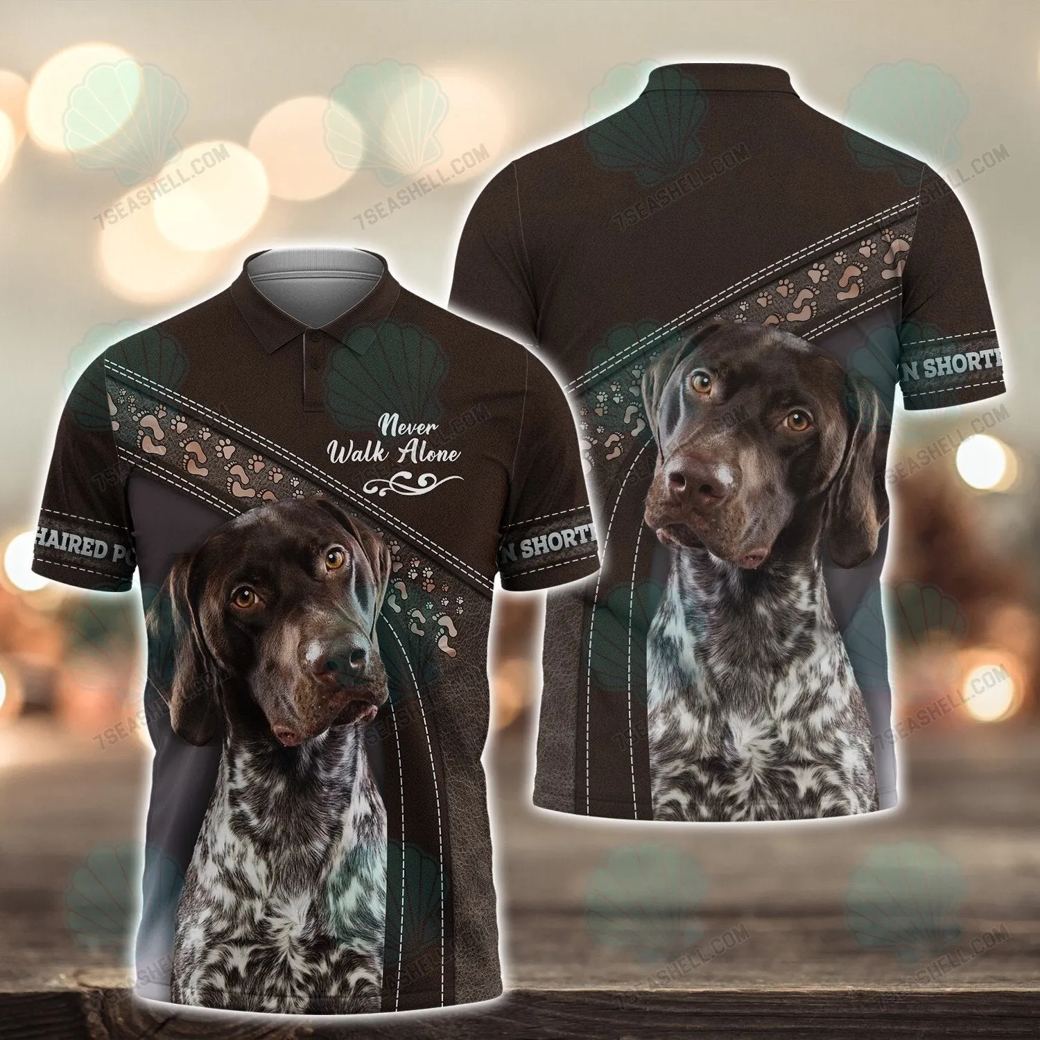 German Shorthaired Pointer Lover Never Walk Alone 3D Full Print Shirts, Christmas Dog Memorial Gifts for loss of Dog