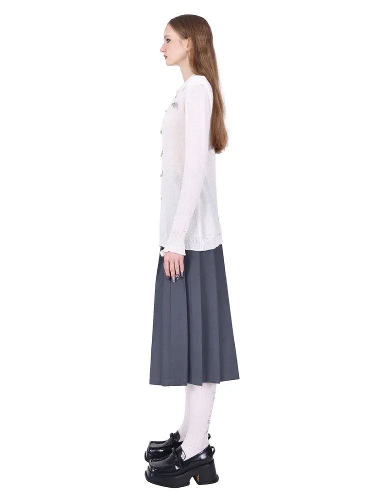 Gray pleated skirt【s0000007688】