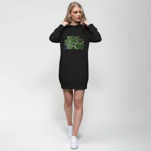 Green Leaves Premium Adult Hoodie Dress