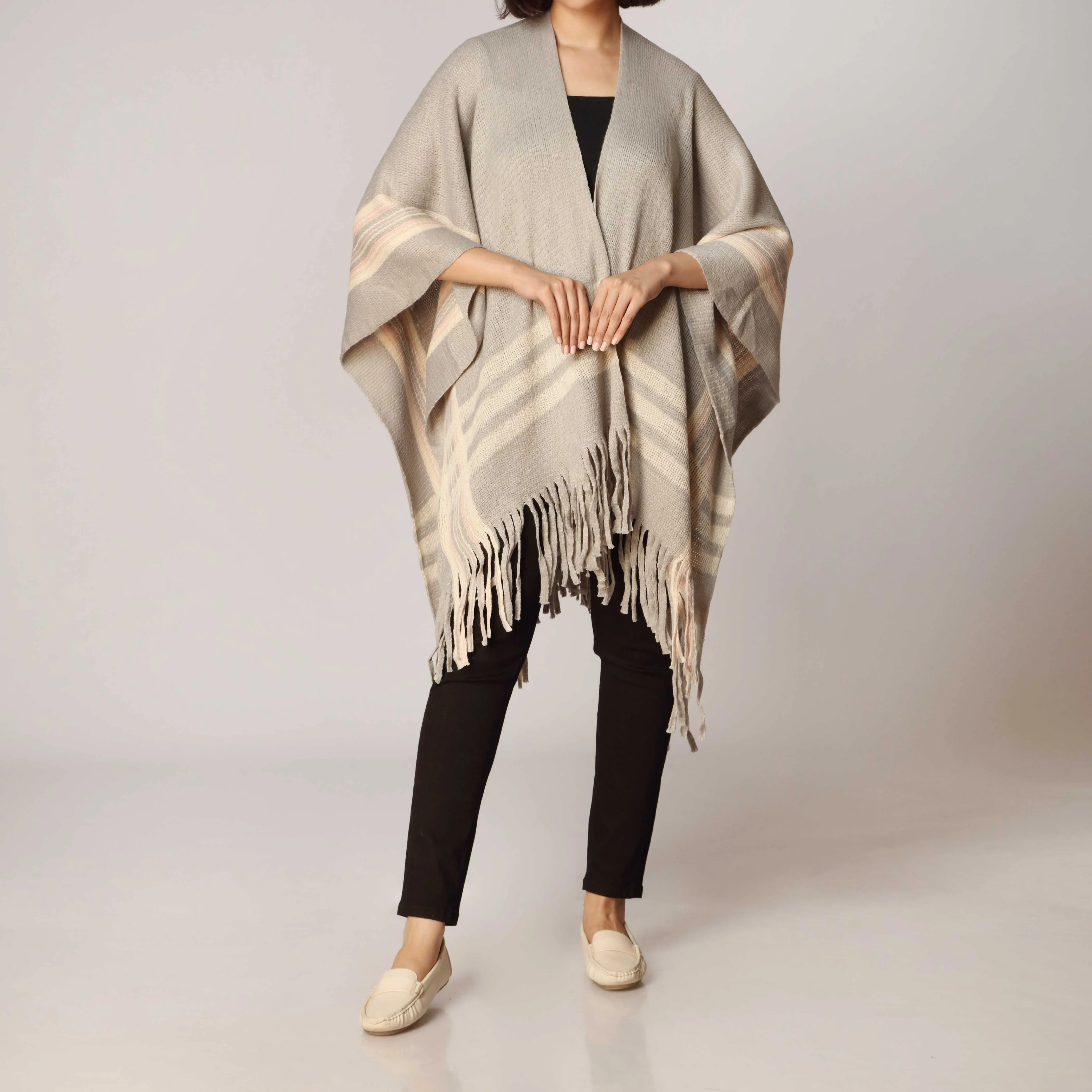 Grey Cape Shawl PW2807