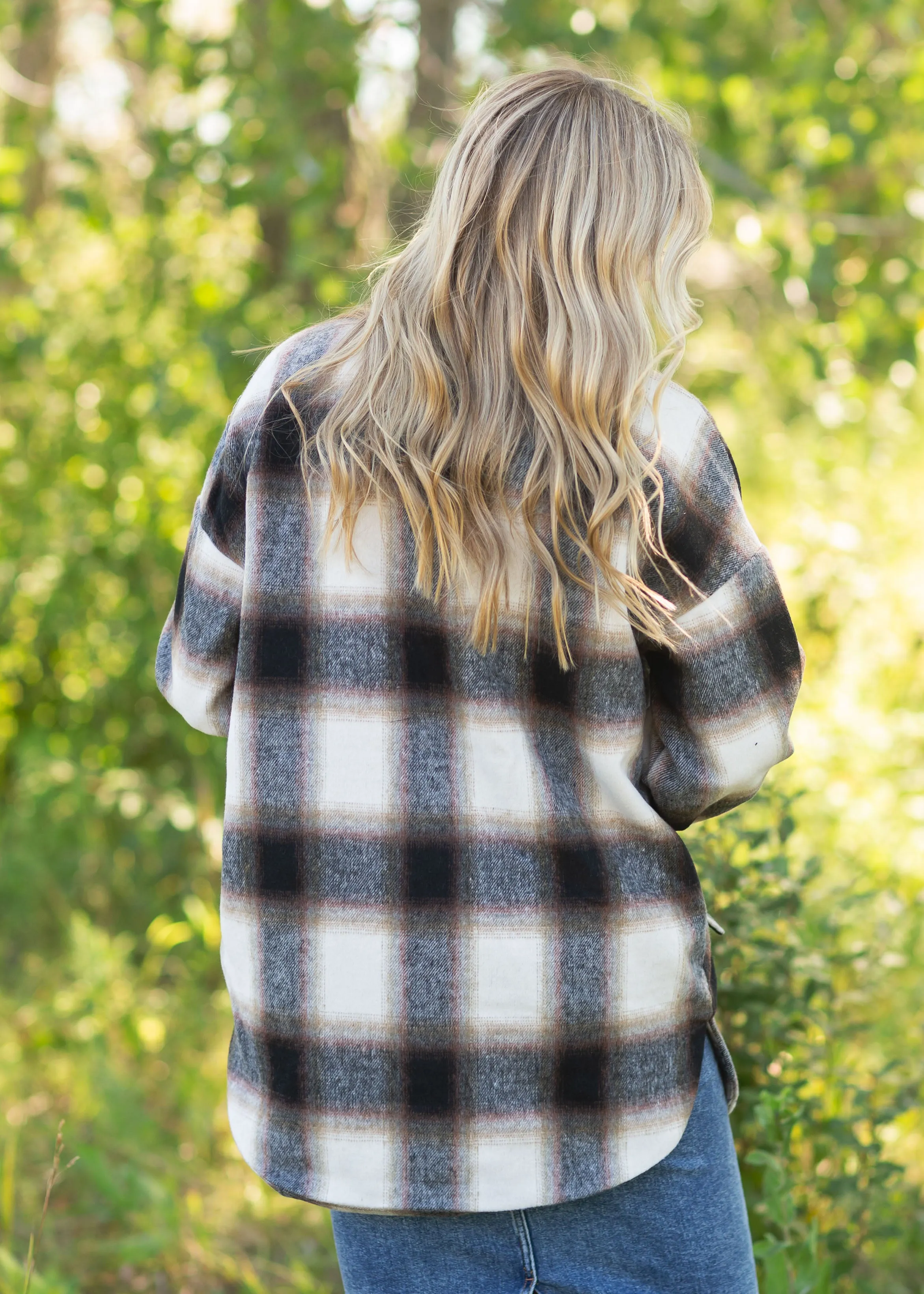 Harper Black Plaid Zip Up Shacket - FINAL SALE