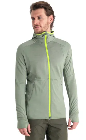 Icebreaker Men&#x27;s Zoneknit Long Sleeve Zip Hoodie Lichen/Hyper | Buy Icebreaker Men&#x27;s Zoneknit Long Sleeve Zip Hoodie Lichen/Hyper here | Outnorth