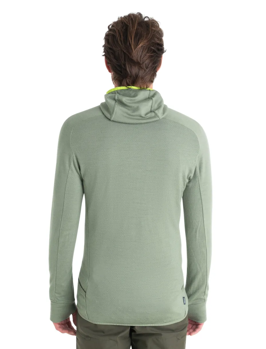 Icebreaker Men&#x27;s Zoneknit Long Sleeve Zip Hoodie Lichen/Hyper | Buy Icebreaker Men&#x27;s Zoneknit Long Sleeve Zip Hoodie Lichen/Hyper here | Outnorth