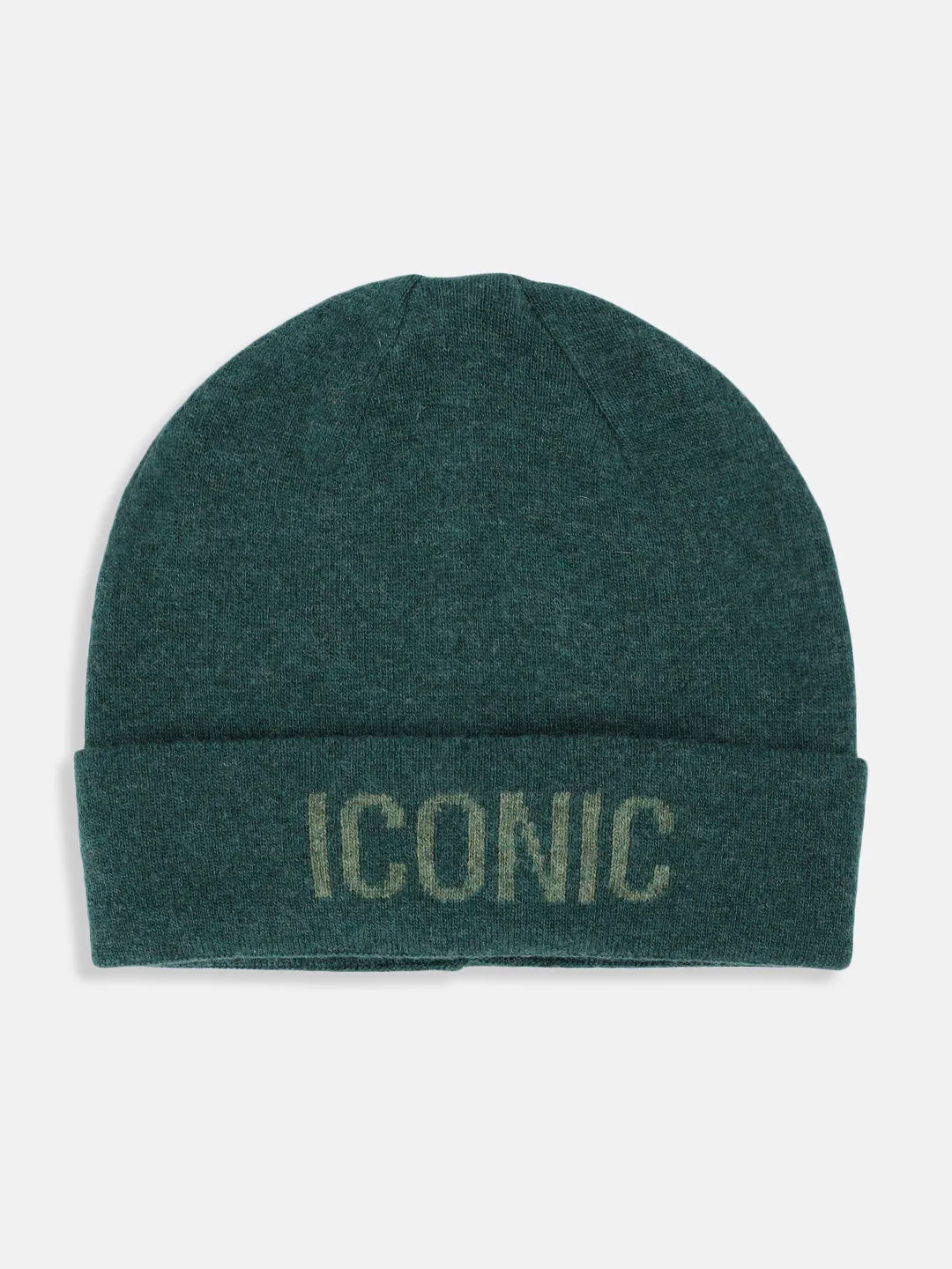 Iconic Women Green Solid Cap