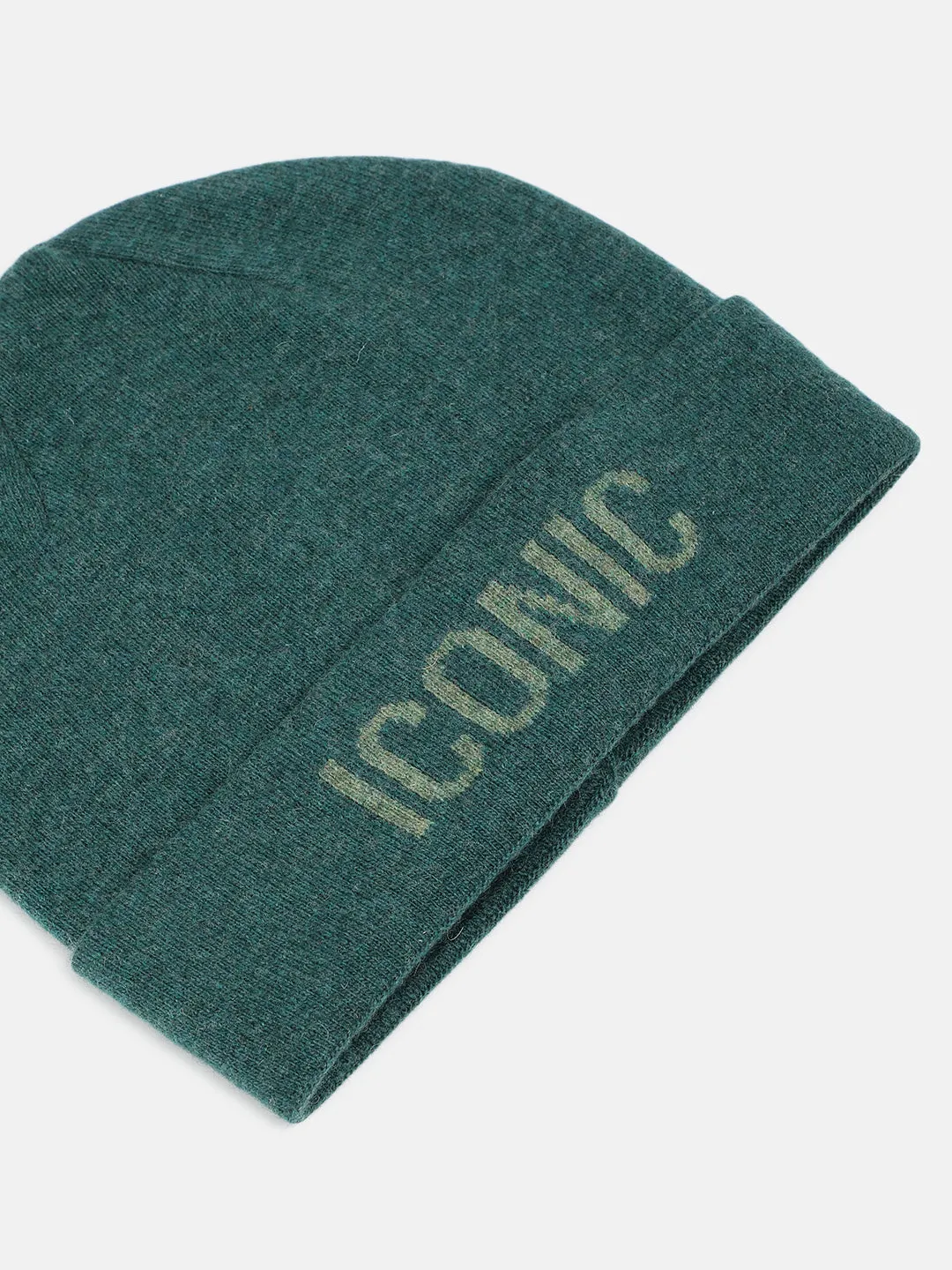 Iconic Women Green Solid Cap