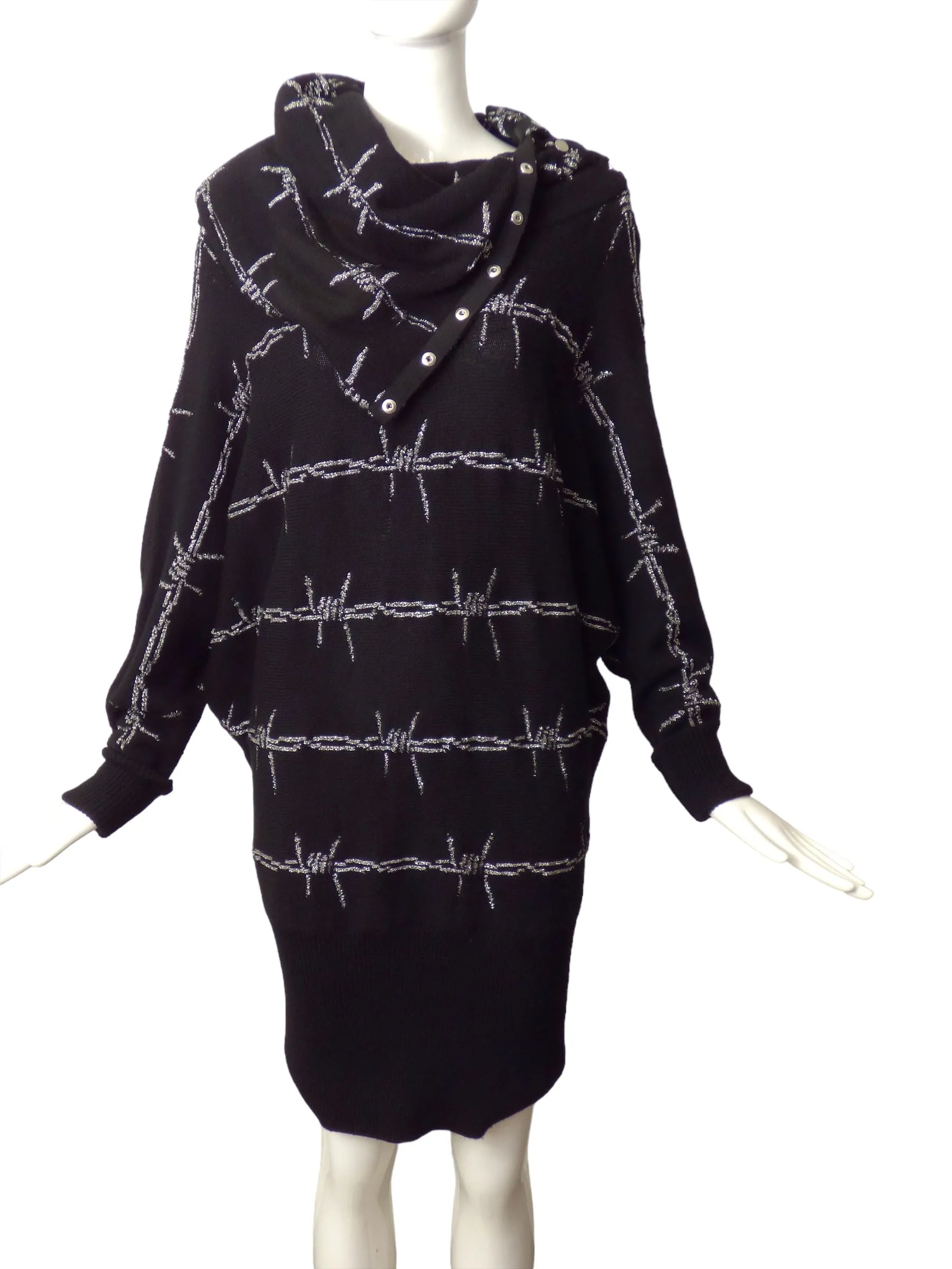 JC DE CASTELBAJAC- 2013 NWT Lurex Knit Sweater Dress, Size X-Small