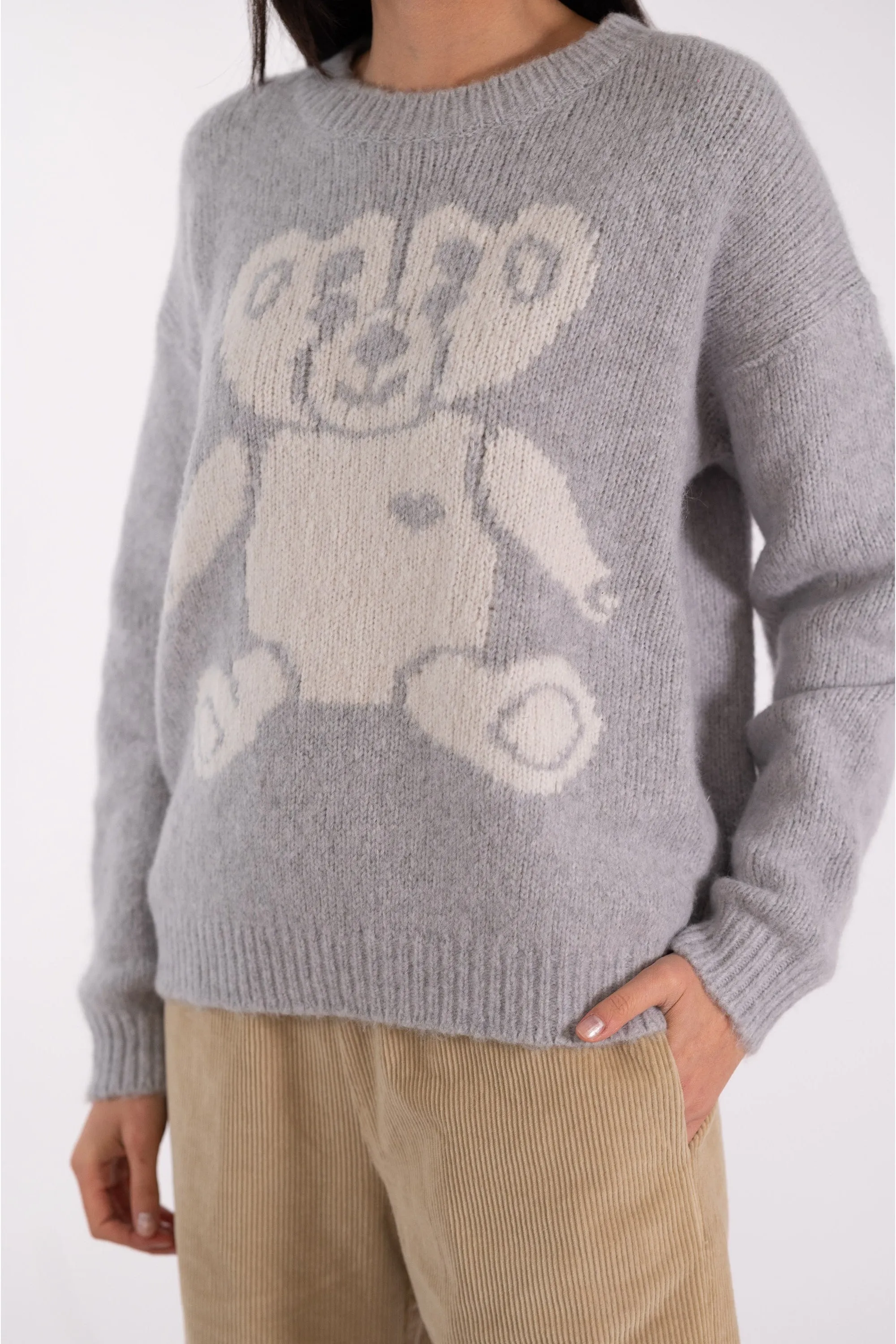 JEFF Grey Teddy Bear Jumper