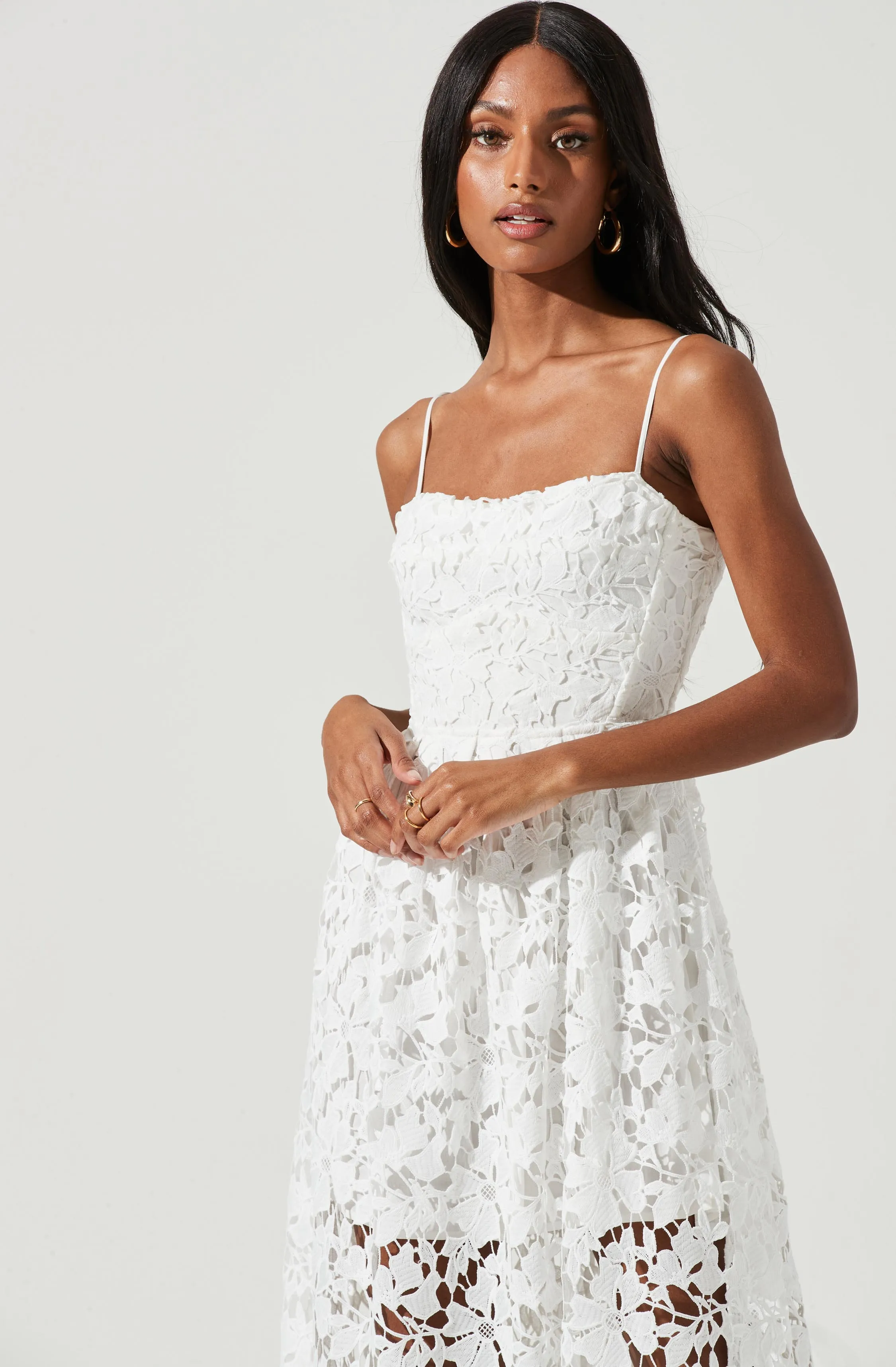 Joyce Corset Back Lace Midi Dress