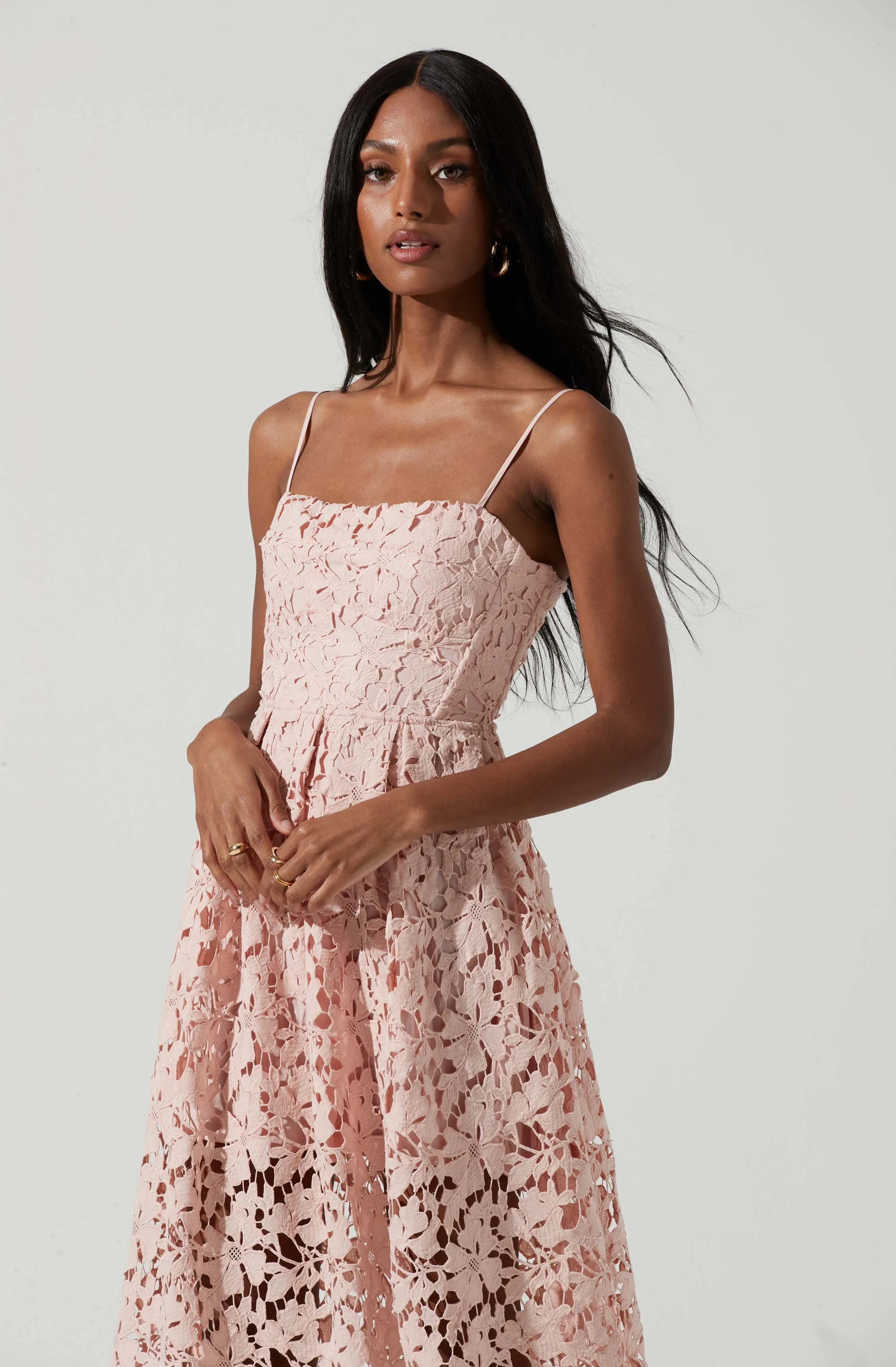 Joyce Corset Back Lace Midi Dress