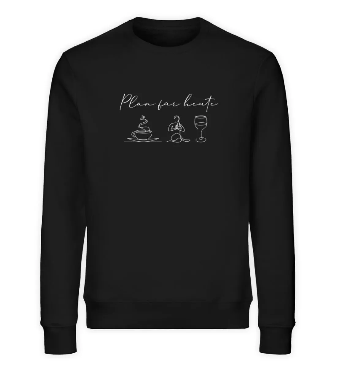 Kaffee Yoga Wein Bio Sweatshirt Unisex