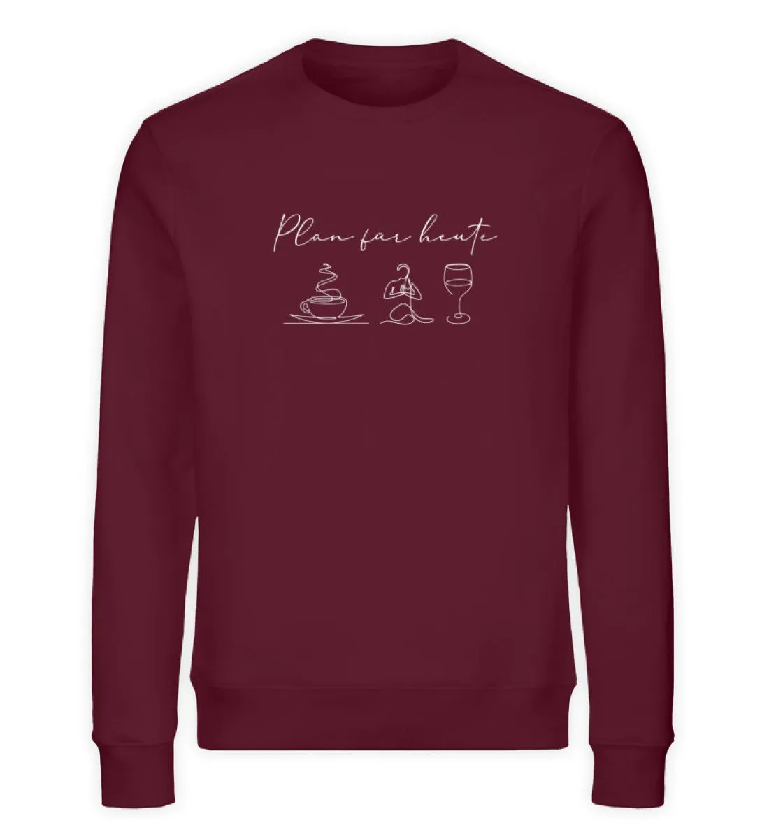 Kaffee Yoga Wein Bio Sweatshirt Unisex