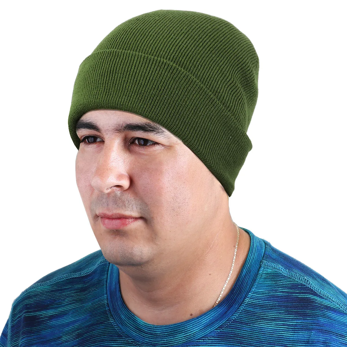 Knitted Beanie Hat - Army Green