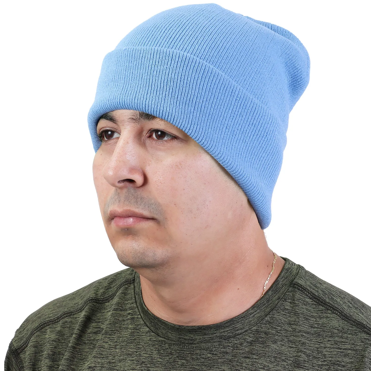 Knitted Beanie Hat - Sky Blue