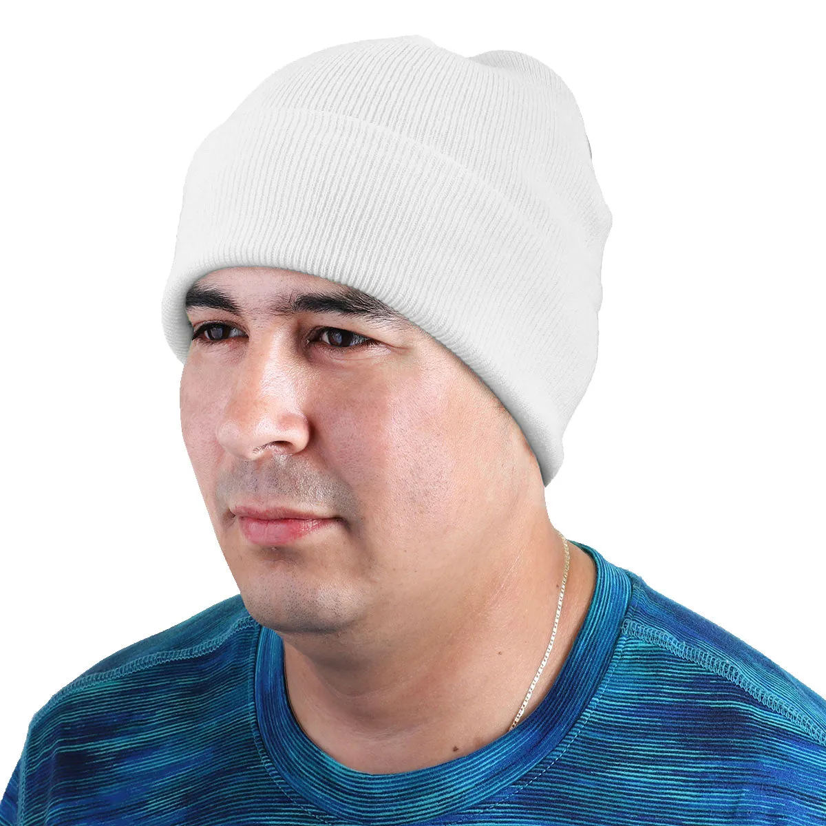 Knitted Beanie Hat - White