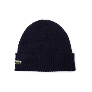 Lacoste Ribbed Wool Beanie Hat