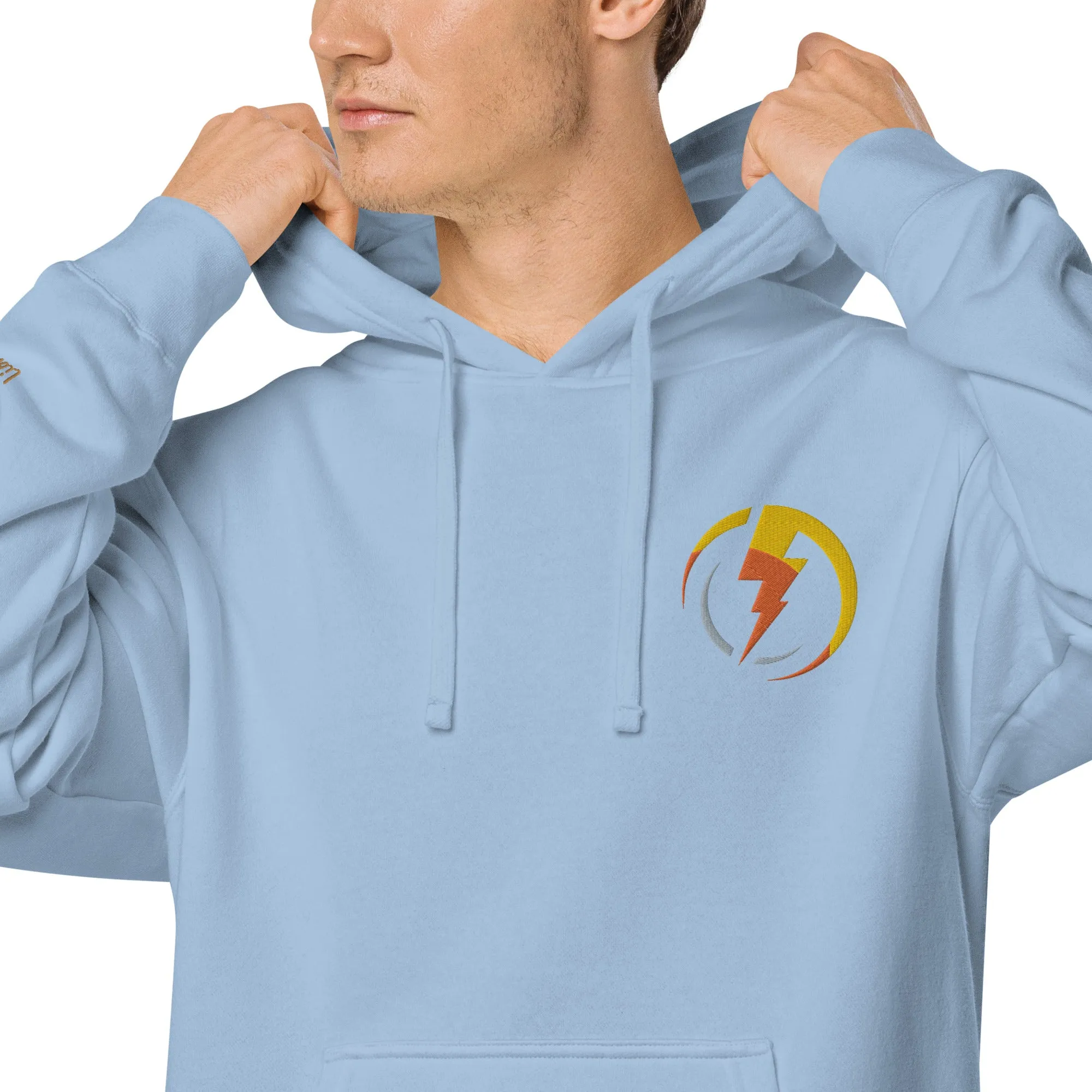 Lightning Bolt Design Unisex Pigment-Dyed Hoodie