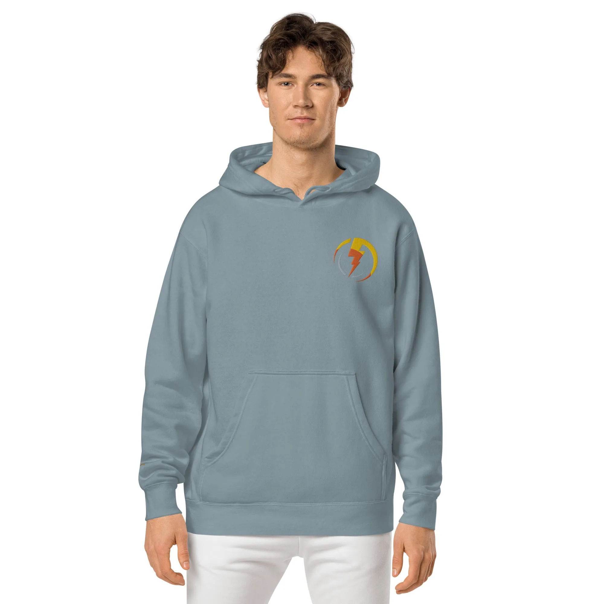 Lightning Bolt Design Unisex Pigment-Dyed Hoodie