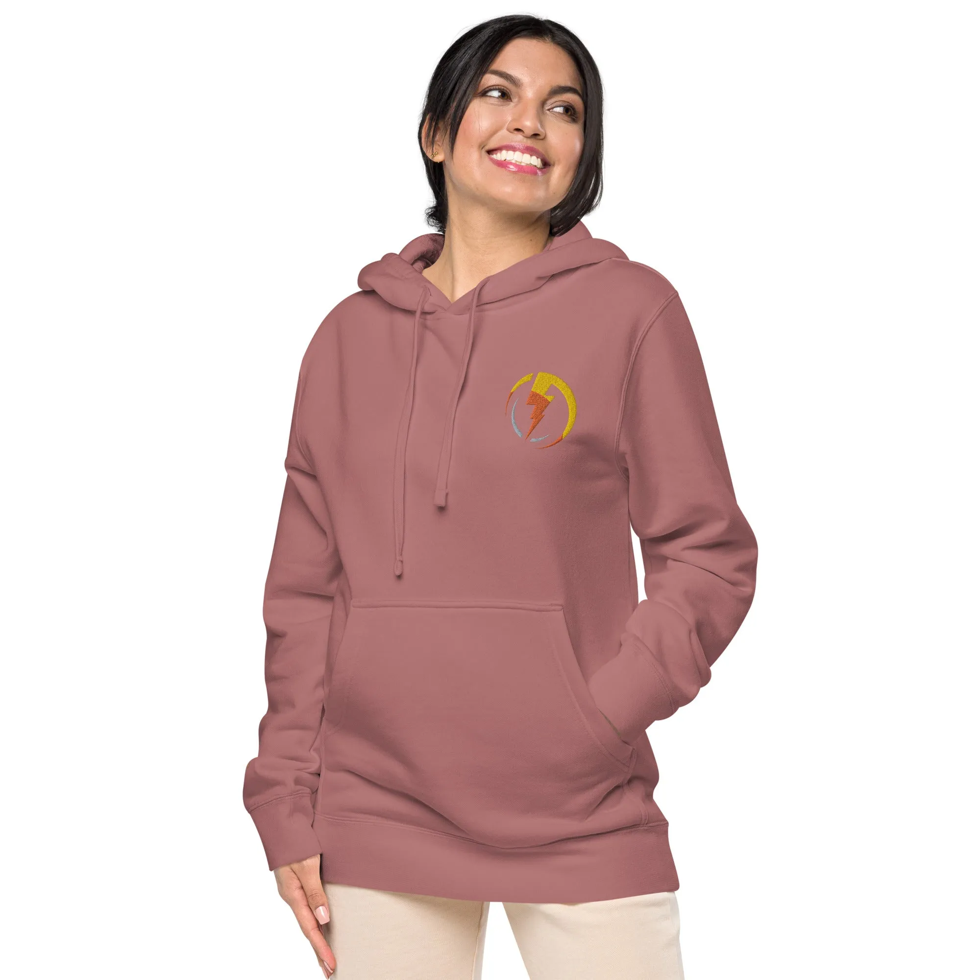 Lightning Bolt Design Unisex Pigment-Dyed Hoodie