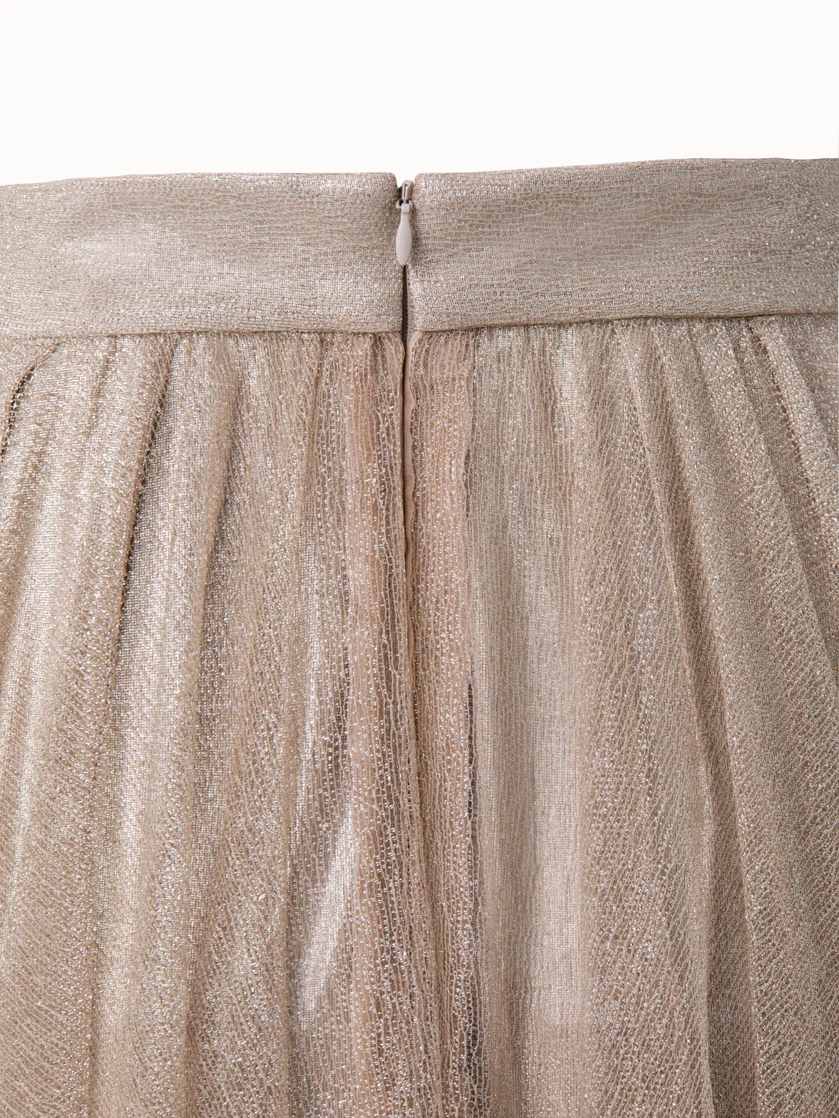 Liquid Jersey And Tulle Pleated Skirt