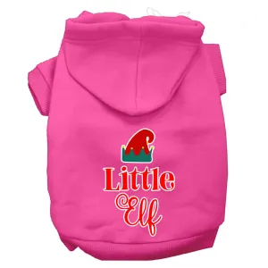 Little Elf Screen Print Dog Hoodie Bright Pink Xl