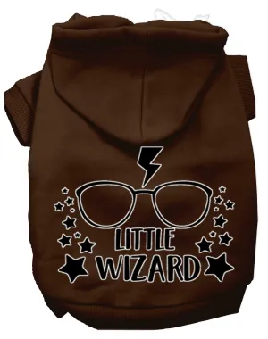 Little Wizard Screen Print Dog Hoodie Brown Xxxl