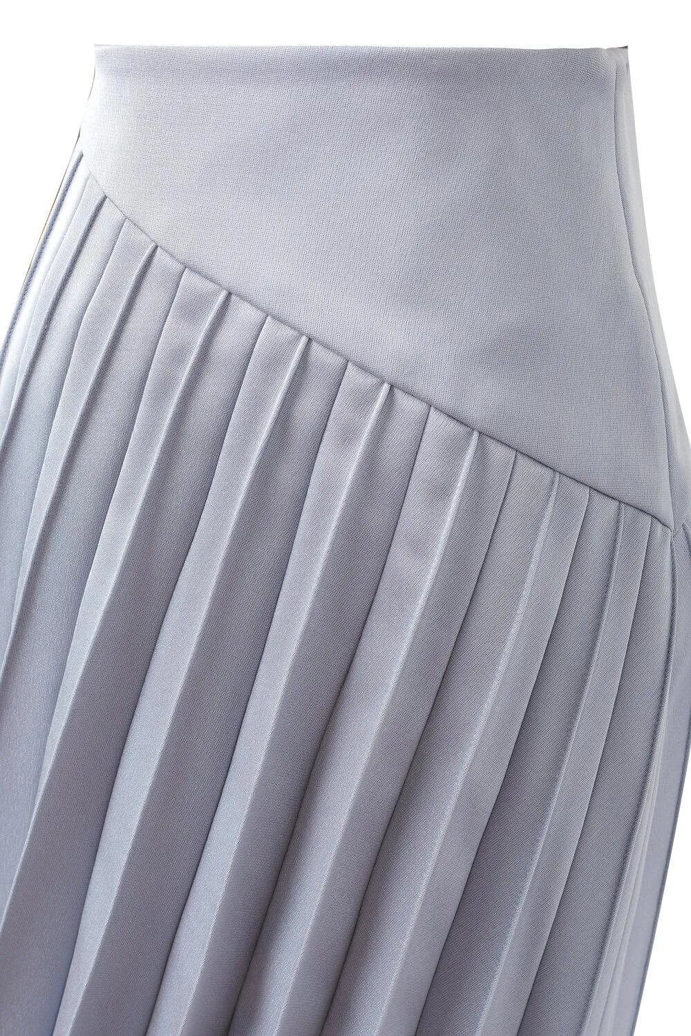 Long midi pleated assymetric pleated skirt - Topaz