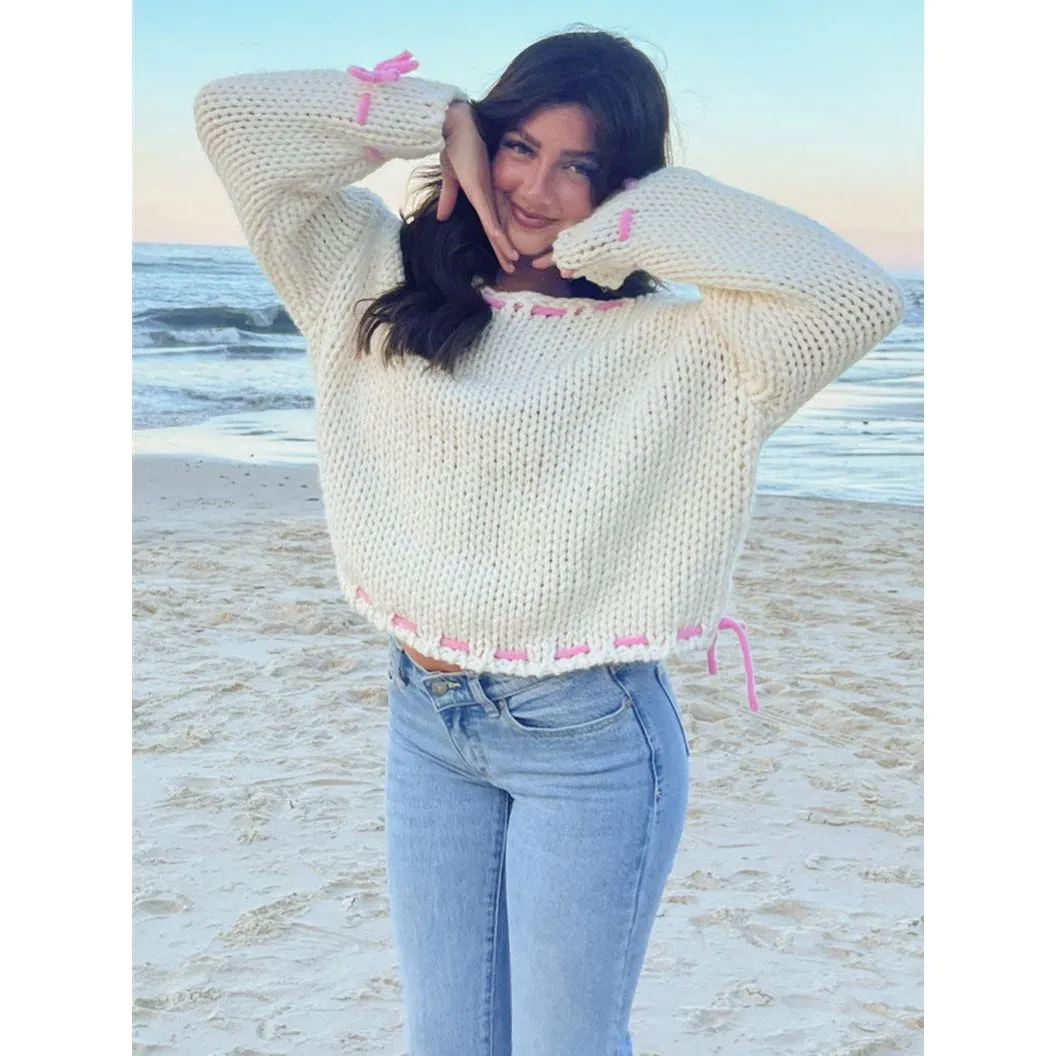 Long-sleeved Loose Knit Sweater