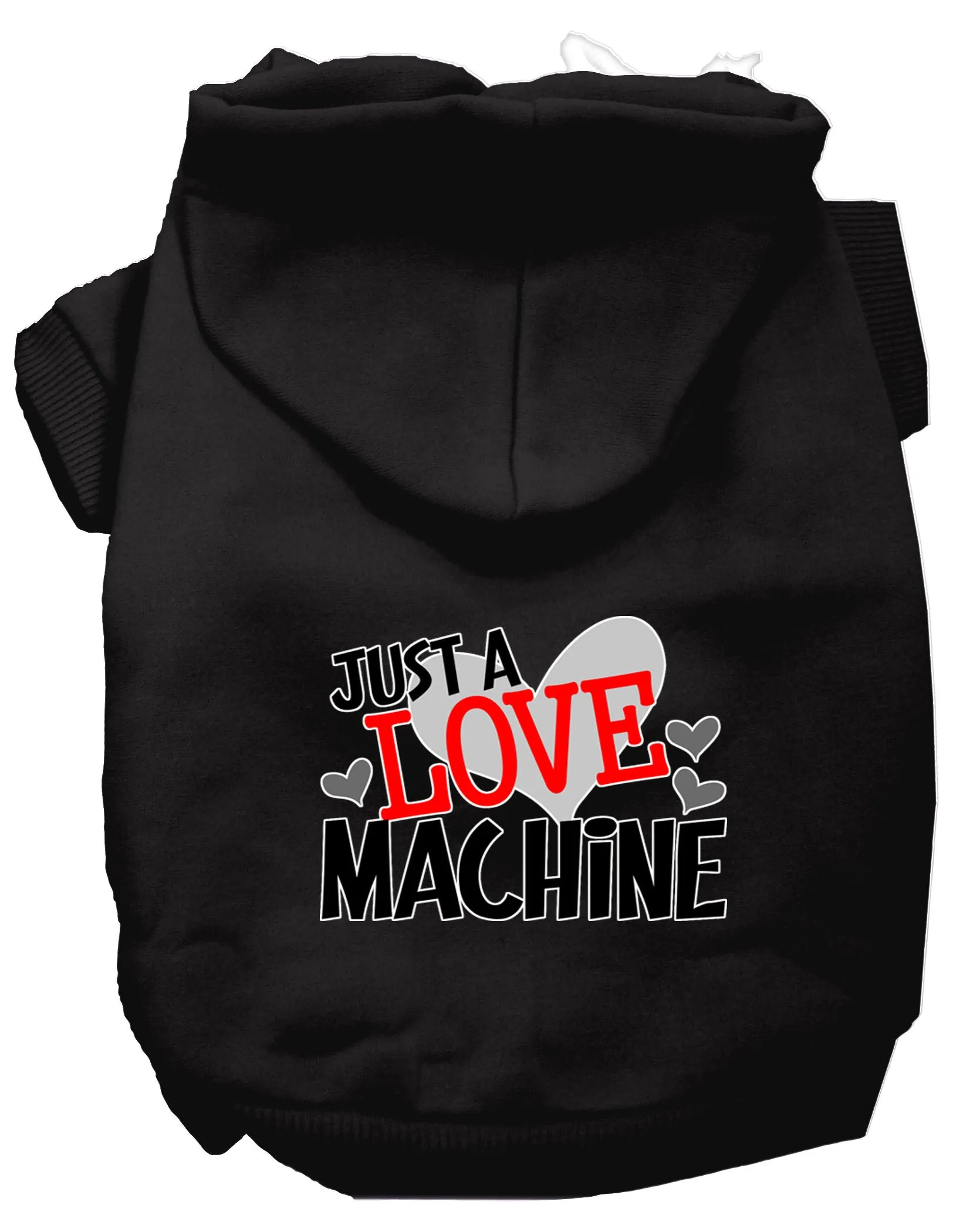 Love Machine Screen Print Dog Hoodie Black Xxxl