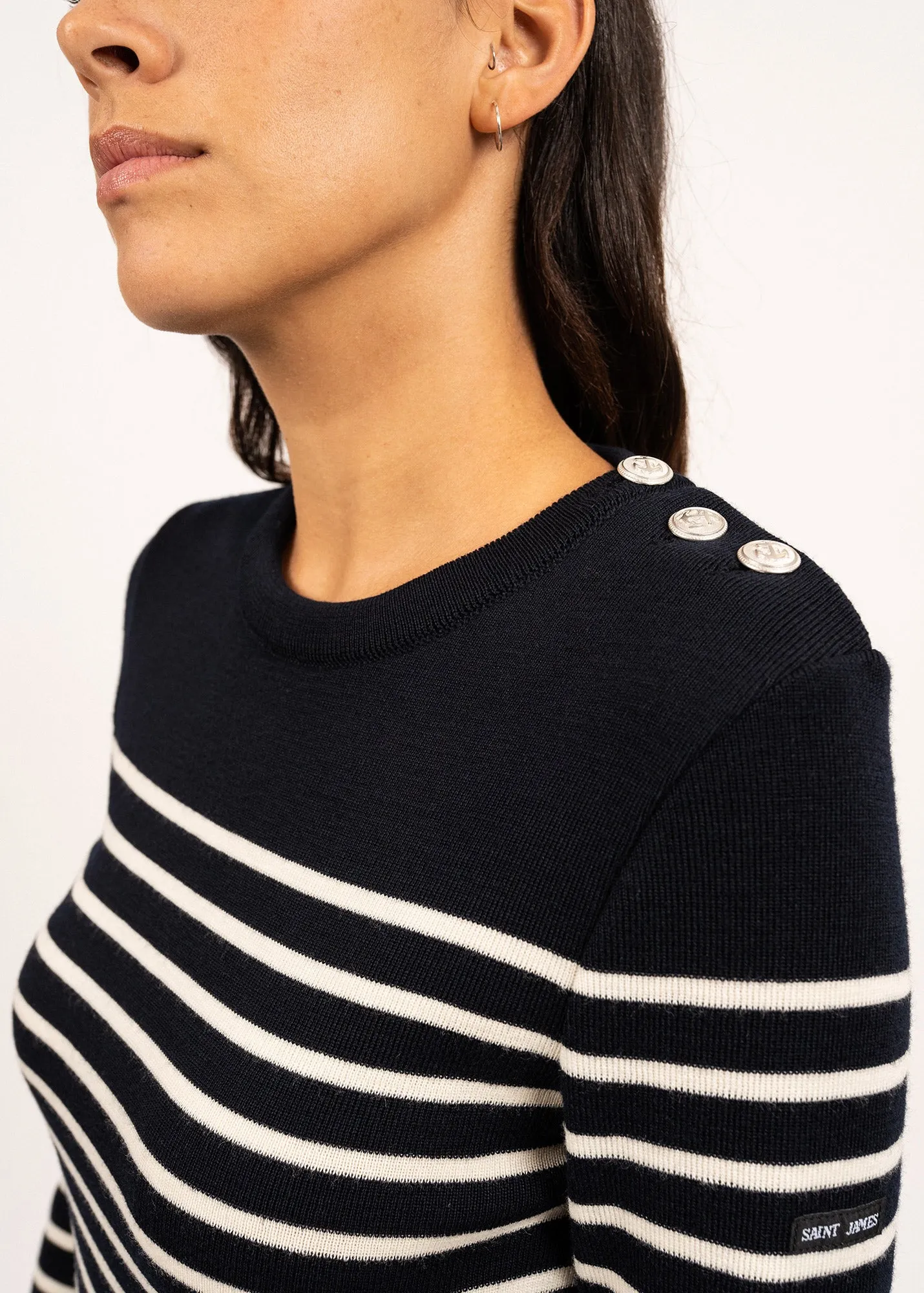 Marée authentic striped sailor jumper - slim fit, in wool (NAVY/ECUME)