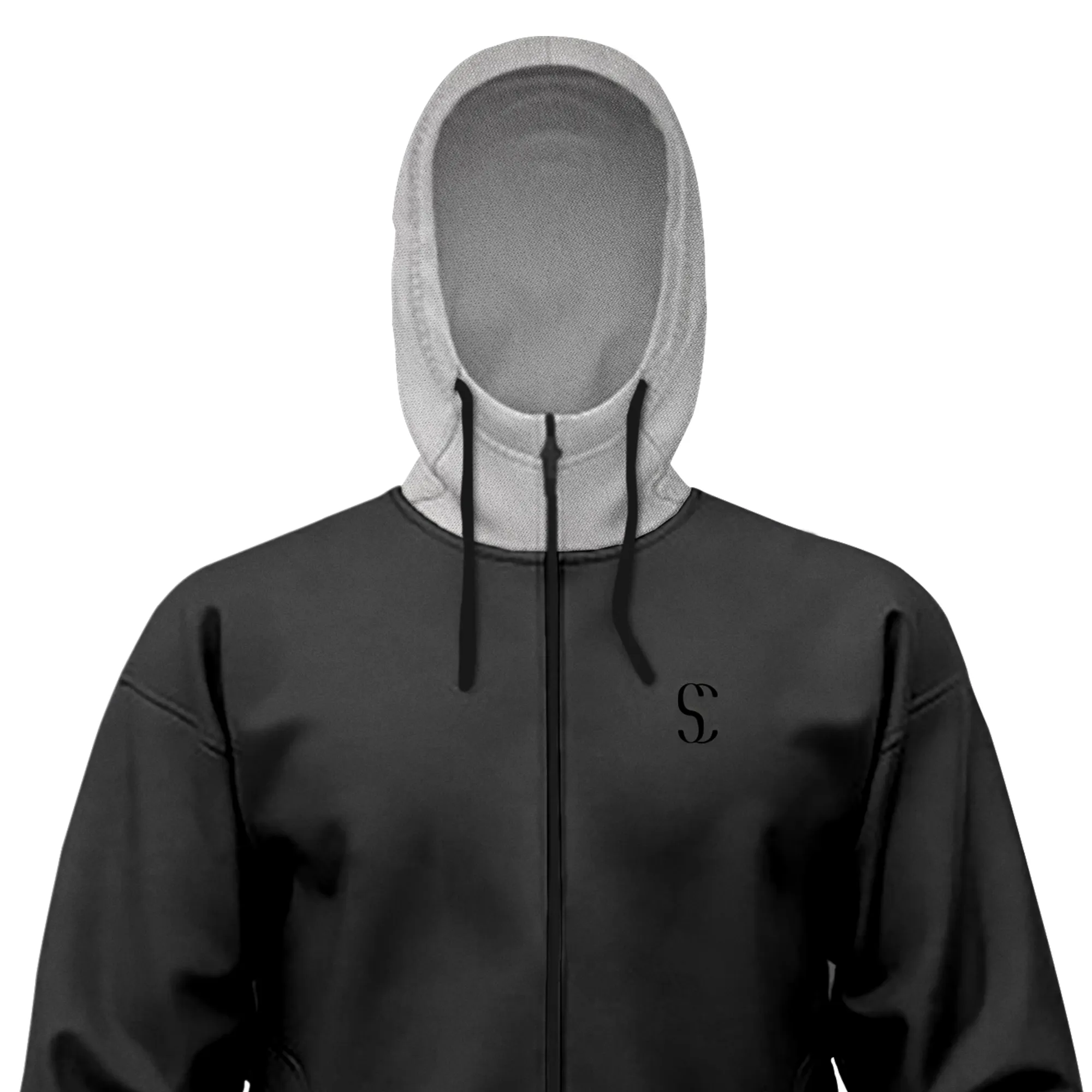 Men's Black Zip up Fleece Hoodie