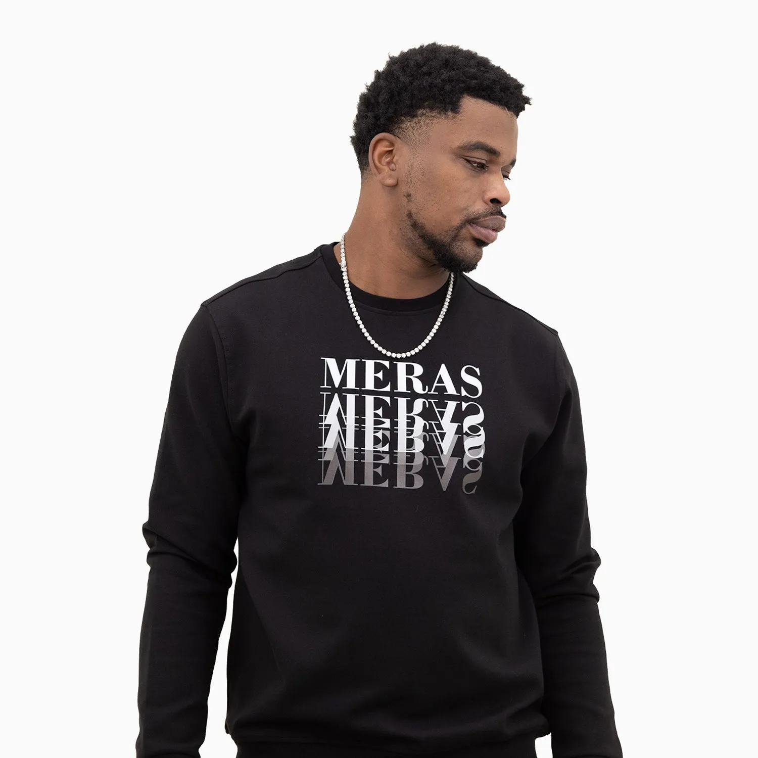 Men's Gradient Text Crew Neck Sweatshirt