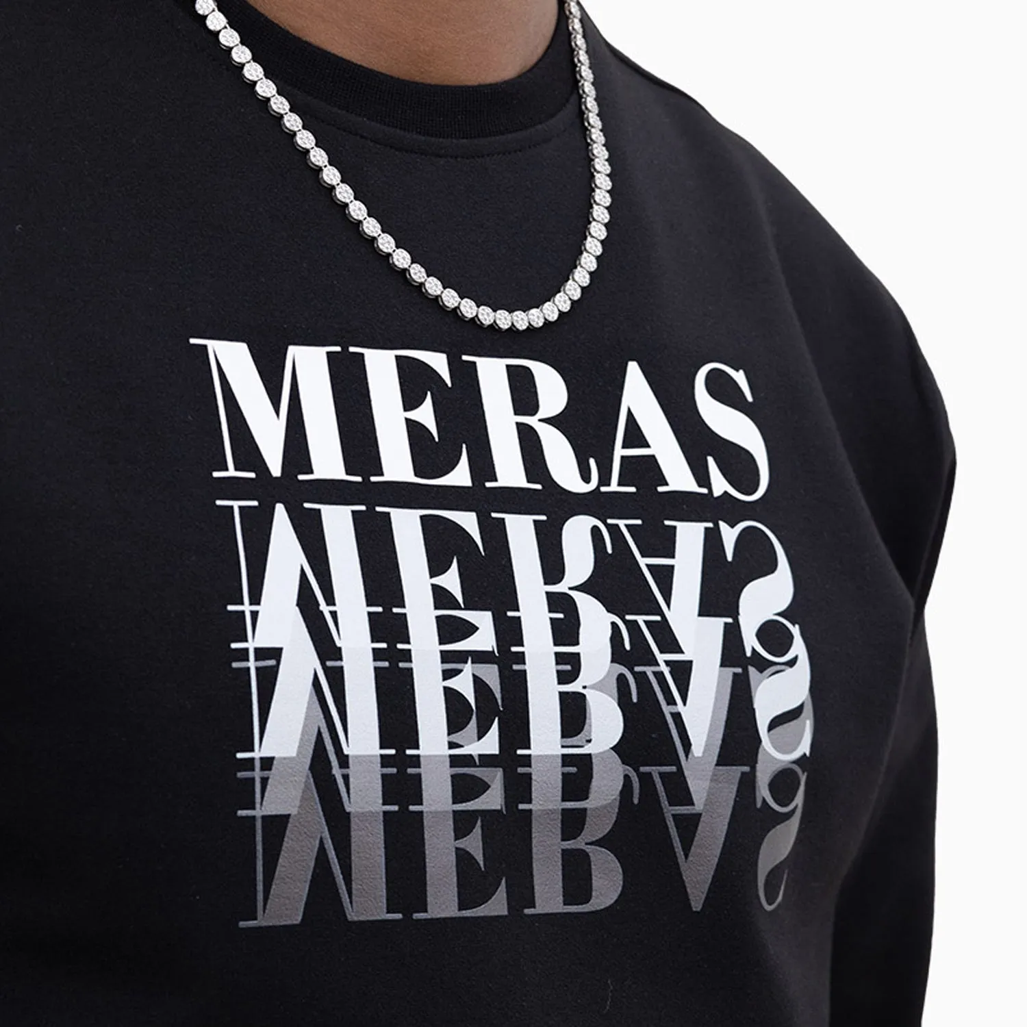 Men's Gradient Text Crew Neck Sweatshirt