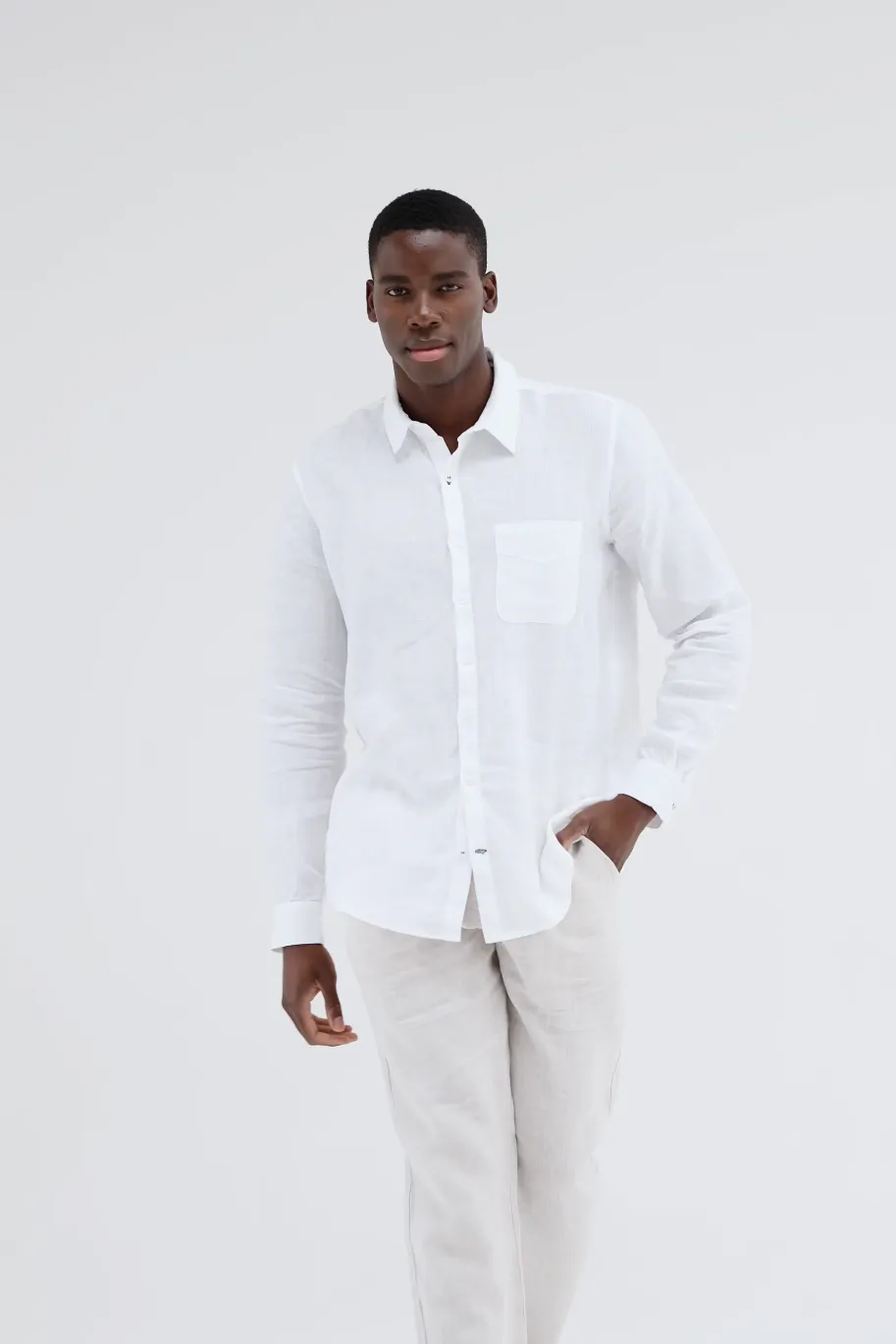 Mens Linen Shirt | White