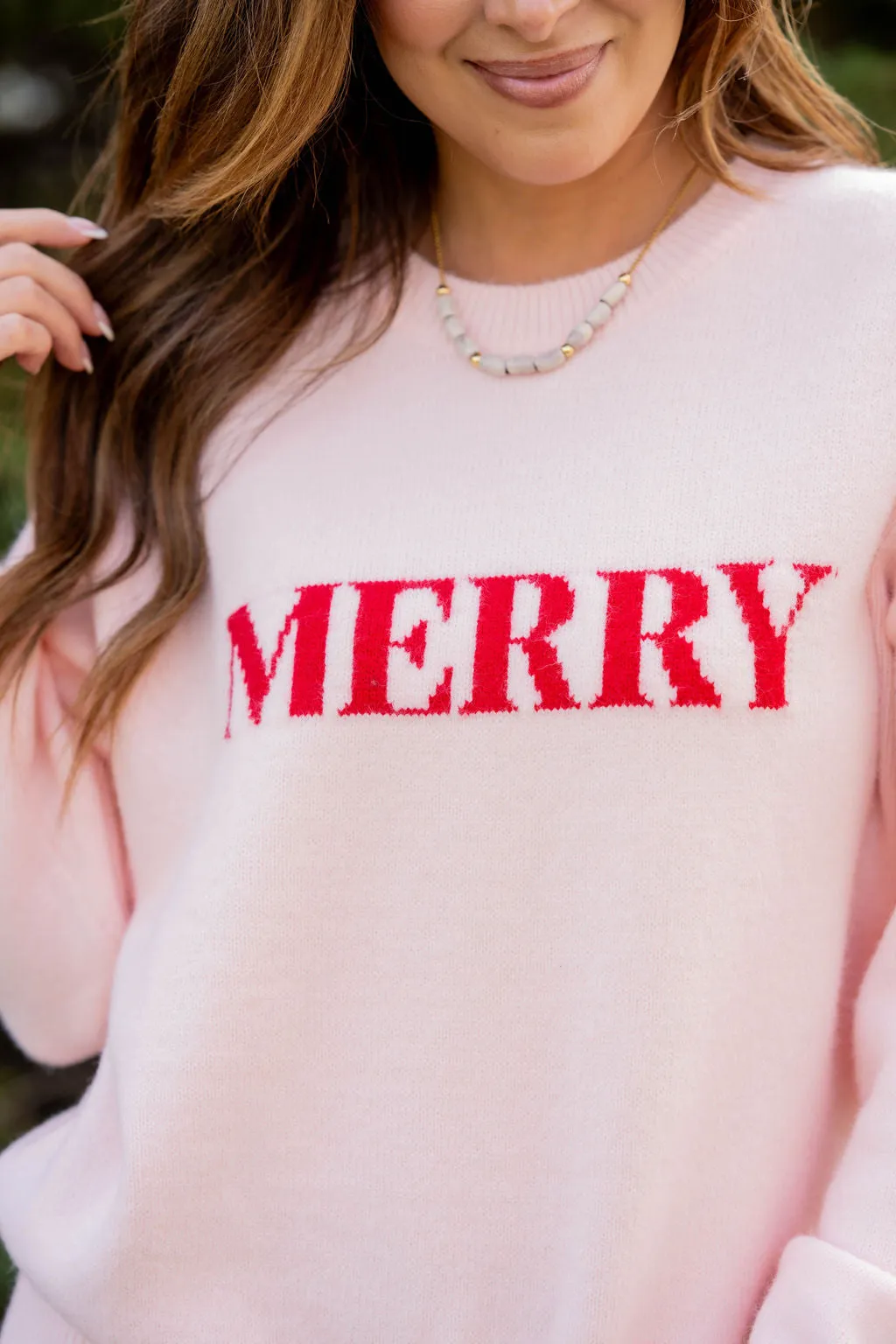 Merry Ribbed Trim Sweater