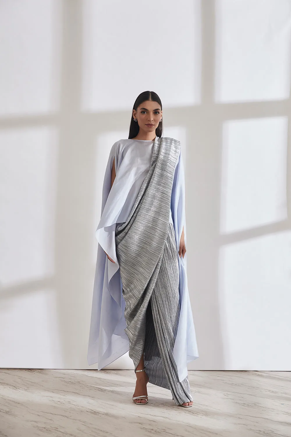 Metallic 2.0 Sari with SK Cape