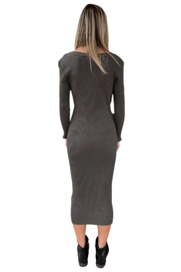 Midi Sweater Dress - Olive