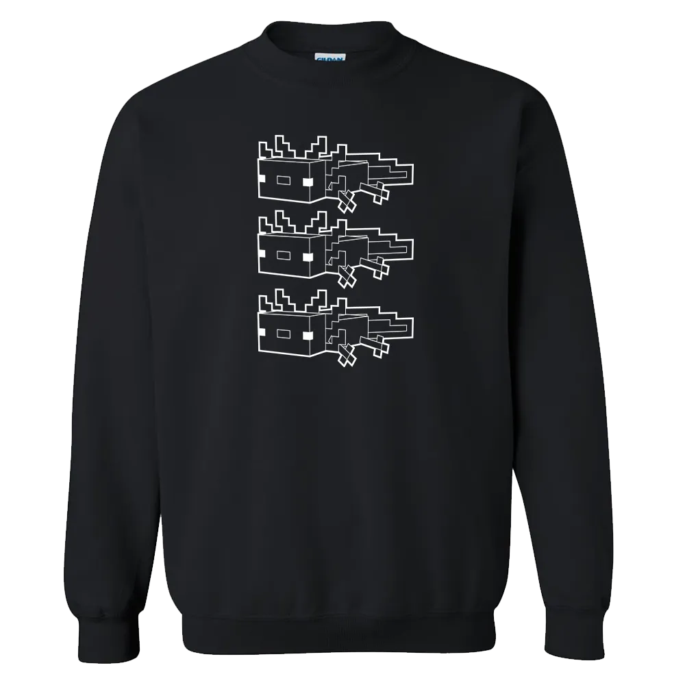 Minecraft Axolotl Outline Crewneck Sweatshirt