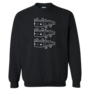 Minecraft Axolotl Outline Crewneck Sweatshirt