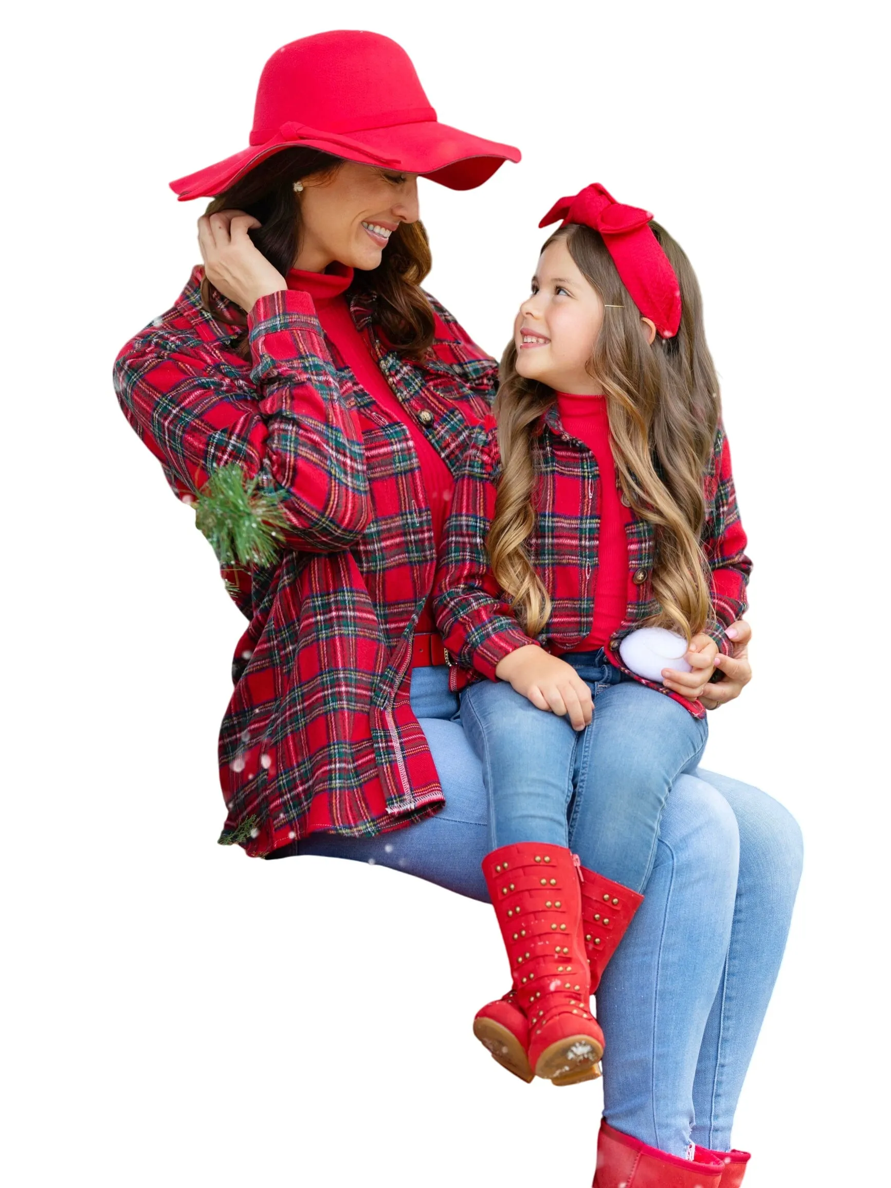 Mommy And Me Winter Plaid Flannel Shacket