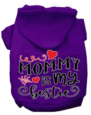 Mommy Is My Bestie Screen Print Dog Hoodie Purple L