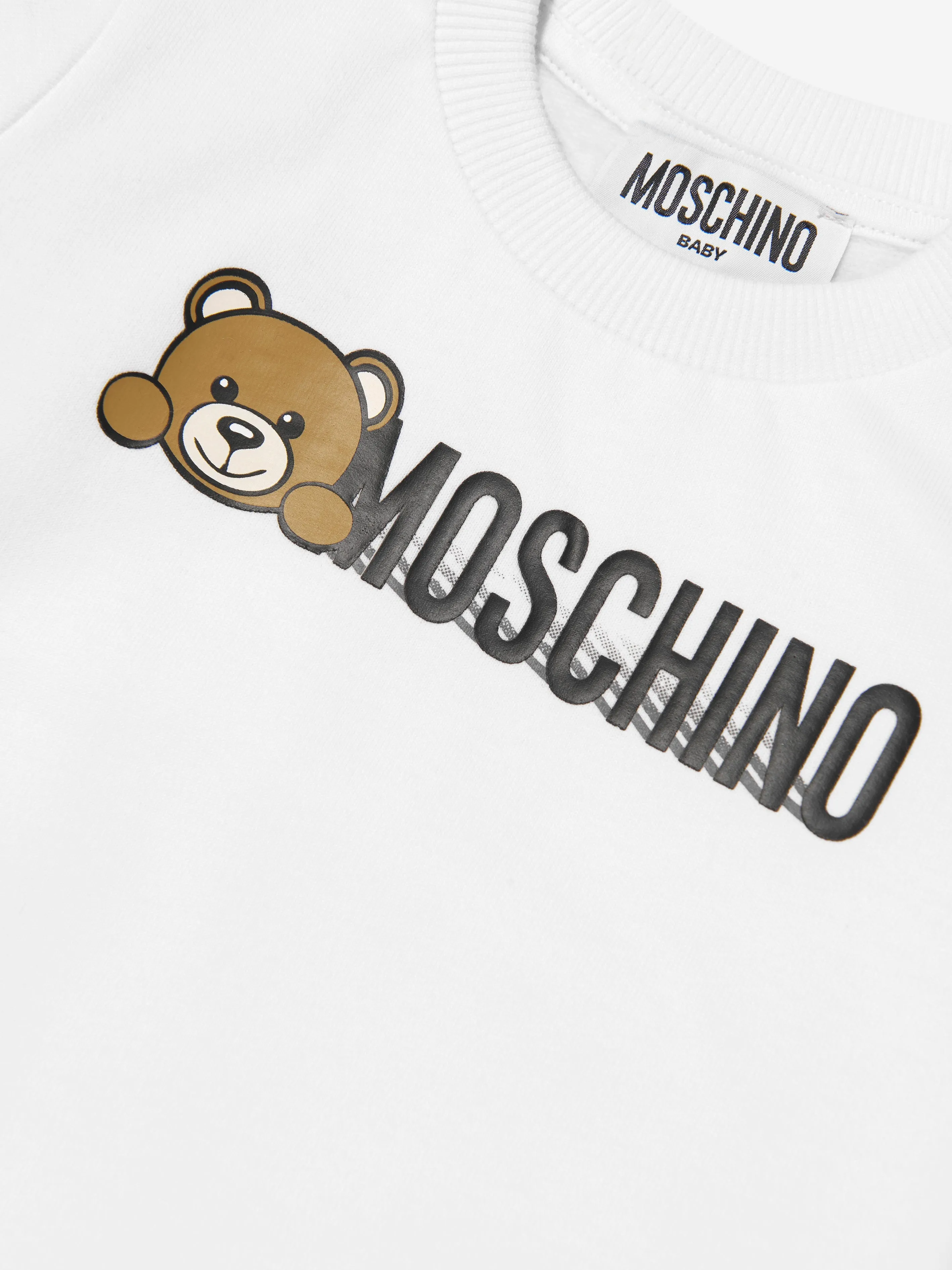 Moschino Baby Teddy Logo Sweatshirt in White