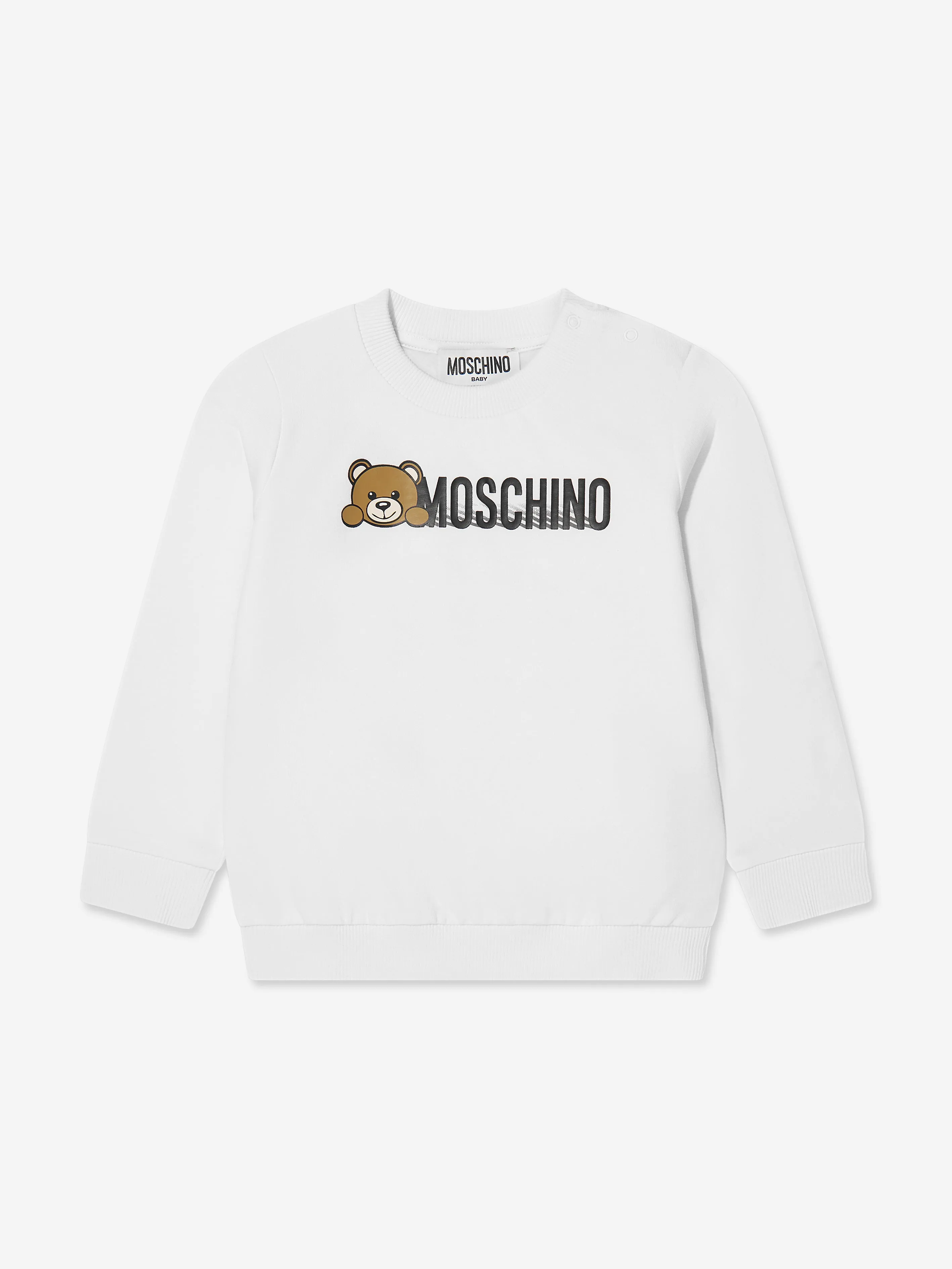 Moschino Baby Teddy Logo Sweatshirt in White