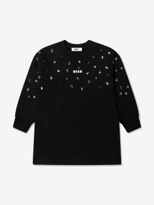 MSGM Girls Logo Sweater Dress in Black