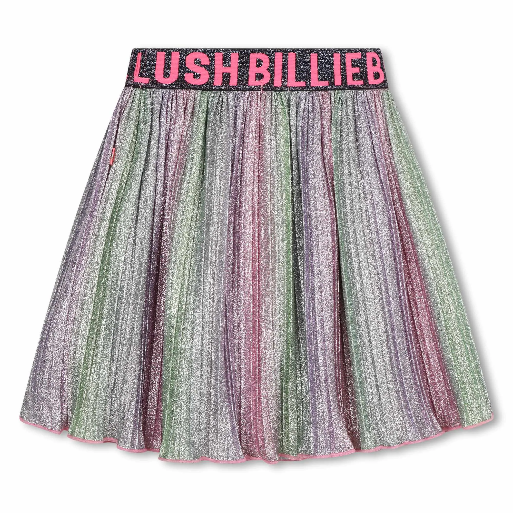 Multicolor Metallic Pleated Skirt