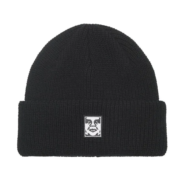 Obey Mid Icon Patch Cuff Beanie - Black