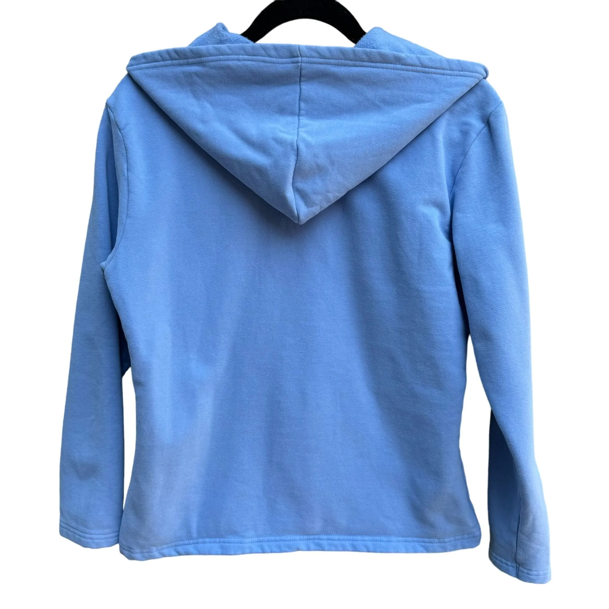 Ocean Blue Women's Light Blue Full Zip Front Long Sleeve Fleece Hoodie - Large