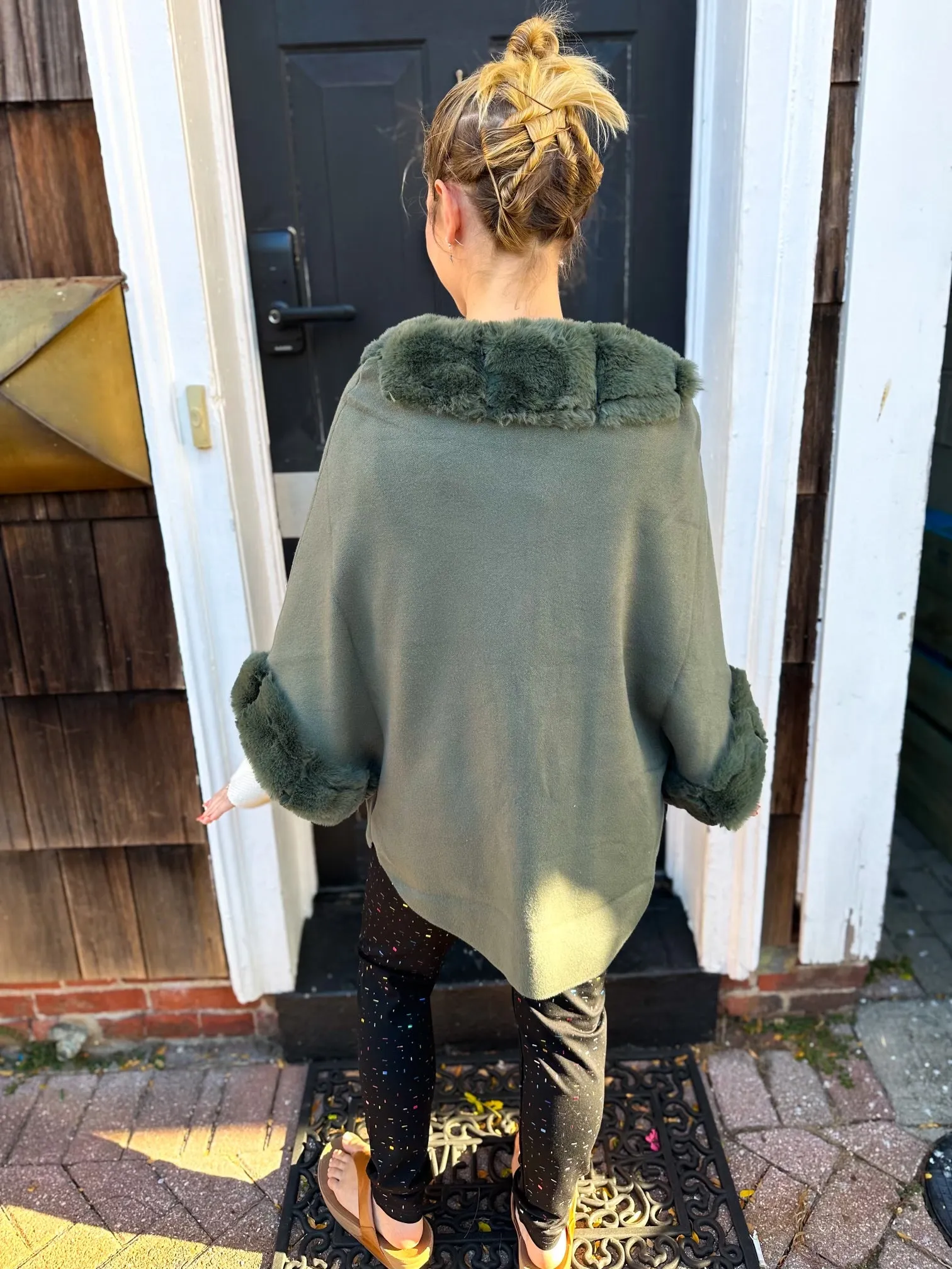 Olive Zip-Front Cape