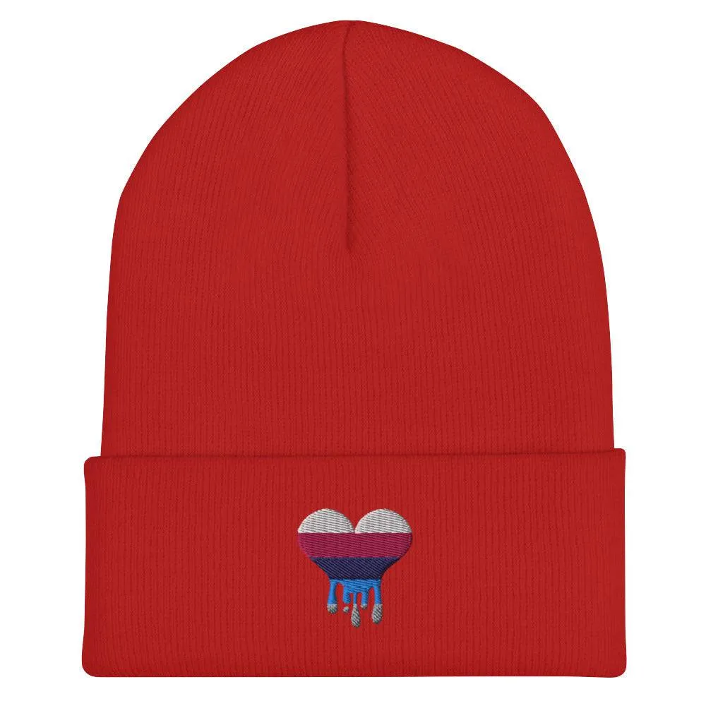 Omnisexual Melting Heart Cuffed Beanie