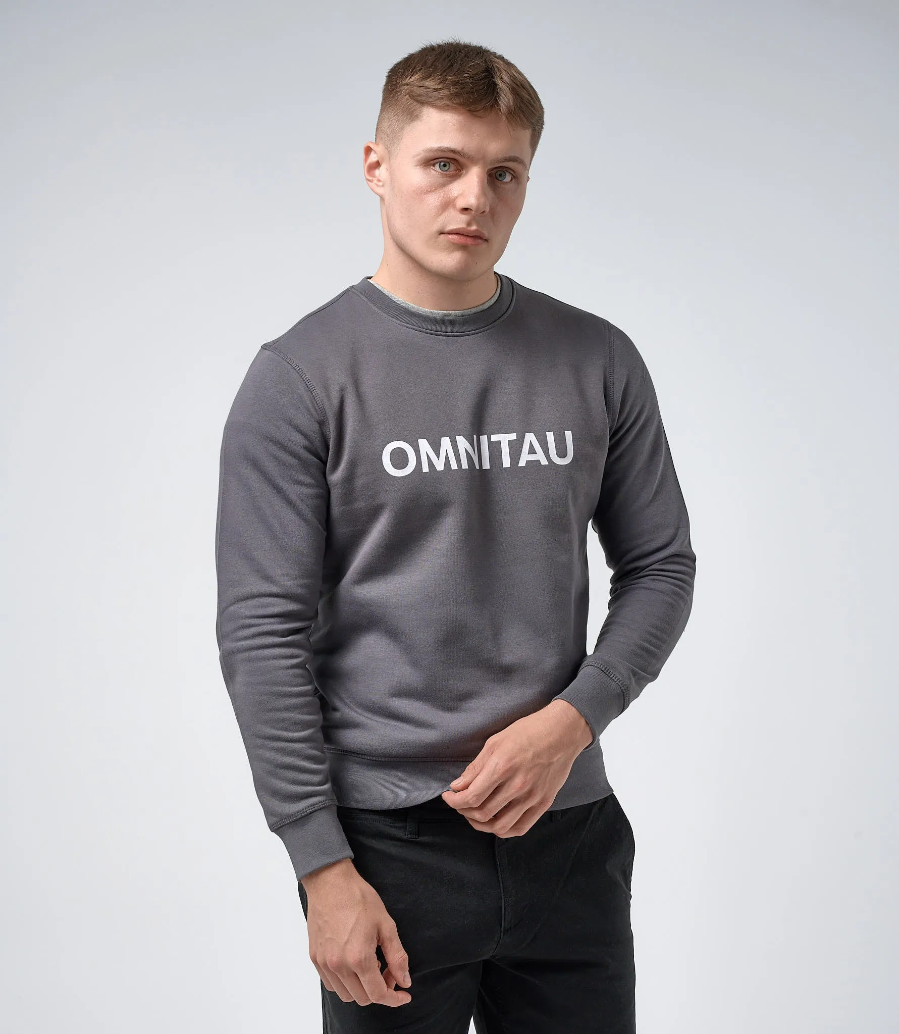 Omnitau Men's OmniX Organic Cotton Crew Neck Omni Sweatshirt - Anthracite Grey